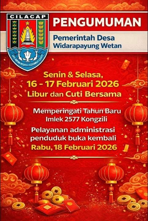Pengumuman libur dalam rangka  Tahun Baru Imlek 2577 Kongzili